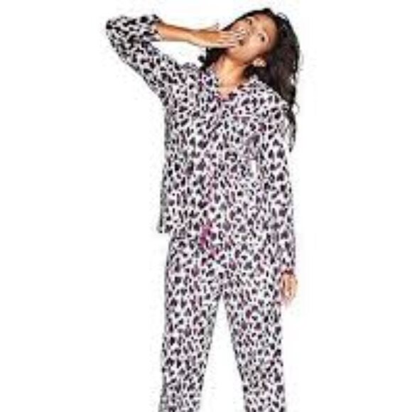 New Soft Velour  Pink Cheetah Print PJ's - Picture 1 of 16
